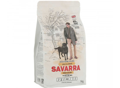 Сухой Корм Savarra (Саварра) Для Собак Всех Пород Индейка и Рис Adult All Breed Turkey & Rice 1кг 5649040  