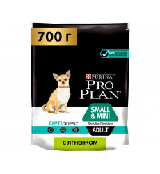 Сухой Корм ProPlan (Проплан) Для Собак Мелких Пород с Чувствительным Пищеварением Ягненок и Рис Adult Dog Optidigest Small & Mini Sensitive Digestion 700г (1*8)