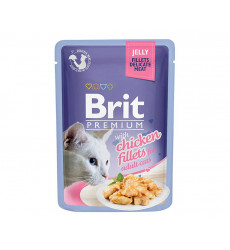 Влажный Корм Brit (Брит) Для Кошек Курица в Желе Premium Adult Cats Chicken Fillets Jelly 85г