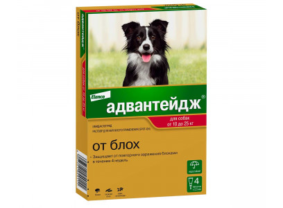 Капли От Блох Для Собак 10-25кг Адвантейдж 2,5мл Elanco (1*4) 