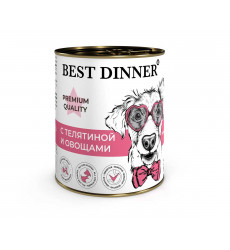 Консервы Best Dinner (Бест Диннер) Для Собак и Щенков Premium Меню №4 Телятина и Овощи 340г