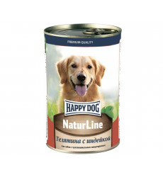 Консервы Для Собак Happy Dog (Хэппи Дог) Телятина и Индейка Natur Line 410г (1*20) 72244