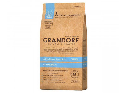 Сухой Корм Grandorf (Грандорф) Для Собак Всех Пород Белая Рыба и Рис Низкозерновой Adult All Breeds White Fish & Brown Rice 1кг 0015 