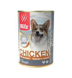 Консервы Для Собак и Щенков Blitz (Блиц) Курица и Тыква Classic Dog Chicken whith Pumpkin 400г 681150