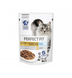 Влажный Корм Perfect Fit (Перфект Фит) Для Кошек с Чувствительным Пищеварением Лосось в Соусе 75г (1*28)