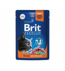 Влажный Корм Brit (Брит) Для Стерилизованных Кошек Лосось в Соусе Premium 85г 5048892