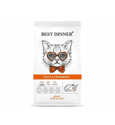 Сухой Корм Best Dinner (Бест Диннер) Для Кошек с Чувствительной Кожей и Шерстью Утка и Клюква Cat Adult 400г