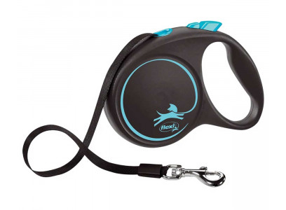 Рулетка Flexi (Флекси) Black Design L 5м До 50кг Лента Черный и Синий 