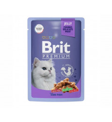 Влажный Корм Brit (Брит) Для Кошек Треска в Желе (1*24) Premium 85г 5050178