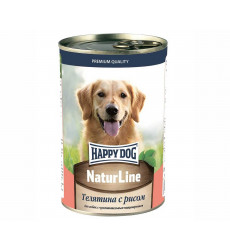 Консервы Happy Dog (Хэппи Дог) Для Собак Телятина и Рис Natur Line 410г (1*20) 72246