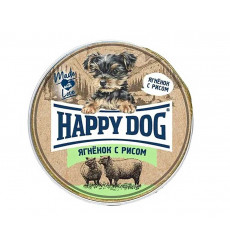 Консервы Happy Dog (Хэппи Дог) Для Собак Мелких Пород с Чувствительным Пищеварением Ягненок и Рис Паштет Natur Line 125г 72253