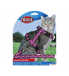 Шлейка Для Кошек с Поводком Trixie (Трикси) 1,2м 35-45см*1см*1,2м Нейлон с Рисунком 4142