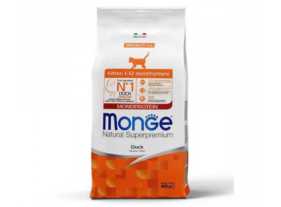 Сухой Корм Monge (Монж) Для Котят Утка Cat Monoprotein 400г  