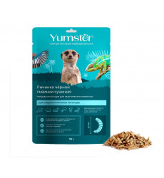 Личинка Для Рыб и Экзотических Животных Черной Львинки Сушеная 20мм Yumster 70г 00000194