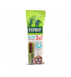 Лакомство TiTBiT (Титбит) Для Собак Мелких и Средних Пород Дентал 3 в 1 с Мятой 110г 025833