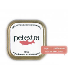 Влажный Корм Petextra (Петэкстра) Для Кошек Рыбный Деликатес Мусс 100г (1*16)