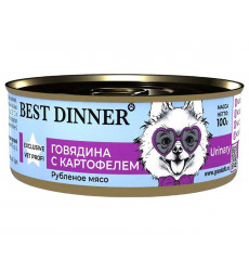 Консервы Best Dinner (Бест Диннер) Для Собак При Мочекаменной Болезни Говядина и Картофель Exclusive Urinary 100г 7672