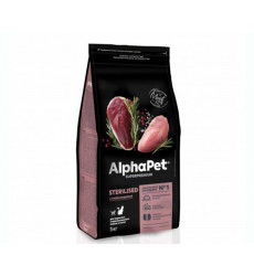 Сухой Корм Alphapet (Альфапет) Superpremium Для Стерилизованных Кошек Утка и Индейка 3кг (1*3) 51713