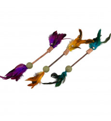 Игрушка Wogy (Воги) Для Кошек Палочка Мататаби с Перьями и Шариком Кошачьей Мяты 38см 2024 7839