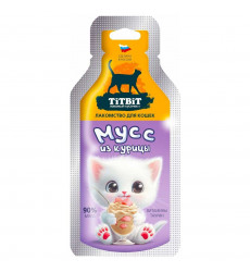 Лакомство TiTBiT (Титбит) Для Кошек Мусс Из Курицы 15г 001325
