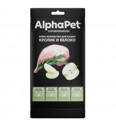 Лакомство Alphapet (Альфапет) Superpremium Для Кошек Крем Кролик и Яблоко 48г