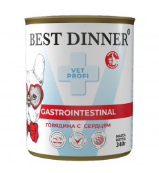 Консервы Best Dinner (Бест Диннер) Vet Profi Gastrointestinal Для Собак Лечение Болезней ЖКТ Говядина и Сердце 340г 