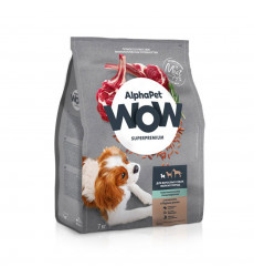 Сухой Корм Alphapet (Альфапет) Wow Superpremium  Для Собак  Мелких Пород с Чувствительным Пищеварением Ягненок Бурый Рис 7кг 52239
