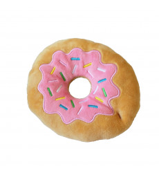 Игрушка №1 Для Собак Пончик Розовый с Пищалкой Текстиль 15см Ти092