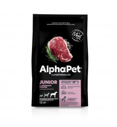 Сухой Корм Alphapet (Альфапет) Superpremium Для Щенков Крупных Пород Говядина и Рис 12кг 51508