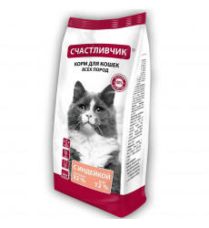 Сухой Корм Счастливчик Для Кошек Индейка 400г  4564