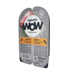 Влажный Корм Alphapet (Альфапет) Wow Superpremium Для Котят, Кормящих и Беременных Кошек Индейка в Соусе 85г 55223