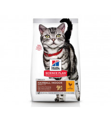 Hills (Хиллс) Science Plan Adult Hairball Indoor Сухой Корм Для Кошек Живущих Дома Для Выведения Шерсти Из Желудка Курица 1,5кг