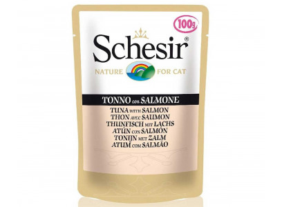 Влажный Корм Schesir (Шезир) Для Кошек Тунец и Лосось в Желе Tuna & Salmon 100г (1*20)  