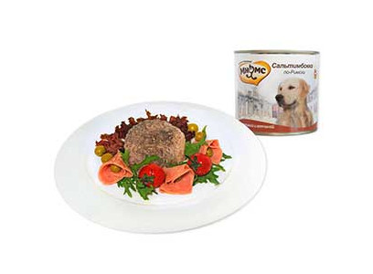 Консервы Мнямс Для Собак Средних и Крупных Пород Телятина и Ветчина Сальтимбокка По-Римски 600г  