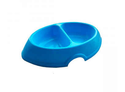 Миска Для Кошек Пластиковая Овальная Двойная 2*150мл ZOOExpress 12003 