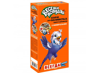 Корм Зоомир Веселый Попугай Минерал Для Волнистых Попугаев 450г (1*18) 