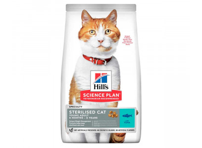 Hills (Хиллс) Science Plan Sterilised Young Adult Tuna Сухой Корм Для Стерилизованных Кошек и Котят Тунец 1,5кг 