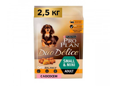 Сухой Корм ProPlan (Проплан) Для Собак Мелких Пород Лосось и Рис Duo Delice Small Adult Salmon & Rice 2,5кг (1*4)  