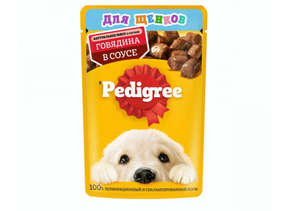 Влажный Корм Pedigree (Педигри) Для Щенков Говядина в Соусе 85г (1*24)  