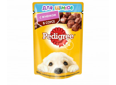Влажный Корм Pedigree (Педигри) Для Щенков Ягненок в Соусе 85г (1*24)  