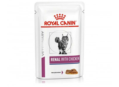 Лечебный Влажный Корм Royal Canin (Роял Канин) Для Кошек При Почечной Недостаточности Курица Veterinary Diet Feline Renal Chicken 85г  