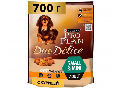 Сухой Корм ProPlan (ПроПлан) Для Собак Мелких Пород Курица и Рис Duo Delice Small & Mini Adult 700г  (1*8)  