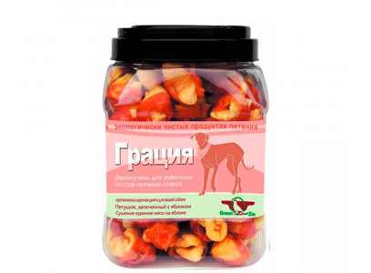 Лакомство Для Собак Green Qzin (Грин Кьюзин) Грация Сушеное Куриное Мясо На Яблоке 750г