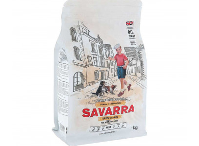 Сухой Корм Savarra (Саварра) Для Щенков Всех Пород Индейка с Рисом Puppy Turkey and Rice 1кг 5649000 