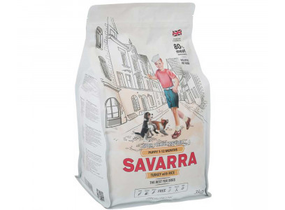 Сухой Корм Savarra (Саварра) Для Щенков Всех Пород Индейка с Рисом Puppy Turkey and Rice 3кг 5649001 