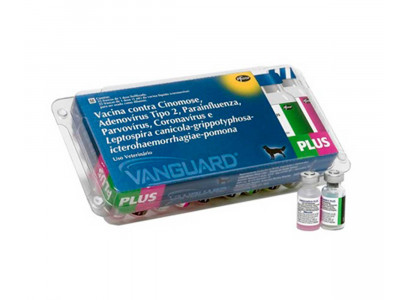 Вангард Плюс 5 L4 Cv + Растворитель Вакцина для собак (2 флакона, 1 доза) Pfizer 