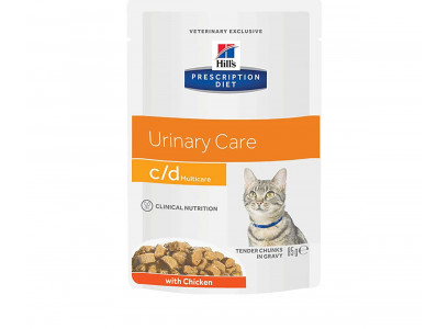 Hills (Хиллс) Лечебный Влажный Корм Для Кошек Для Поддержания Здоровья Мочевыводящих Путей Курица Prescription Diet C/D Multiсare Urinary Care 85г 