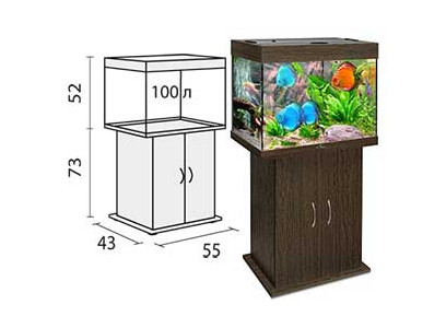 Аквариумный Комплекс Biodesign (Биодизайн) Риф 100 100л + Крышка + Тумба Венге 910902/2 910964 910027/Wn 