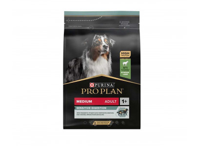Сухой Корм ProPlan (Проплан) Для Собак Средних Пород с Чувствительным Пищеварением Ягненок и Рис Adult Dog Optidigest Medium Sensitive Digestion 3кг (1*4) 