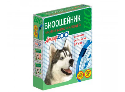 Доктор Zoo (Доктор Зоо) Биоошейник От Блох и Клещей Для Собак Синий 65см  